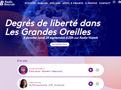 Radio Bascule, plateforme de podcasts et de formation à Meyrin - Création de site internet