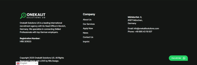 Onekalit Solutions UG Website Design Project - Création de site internet
