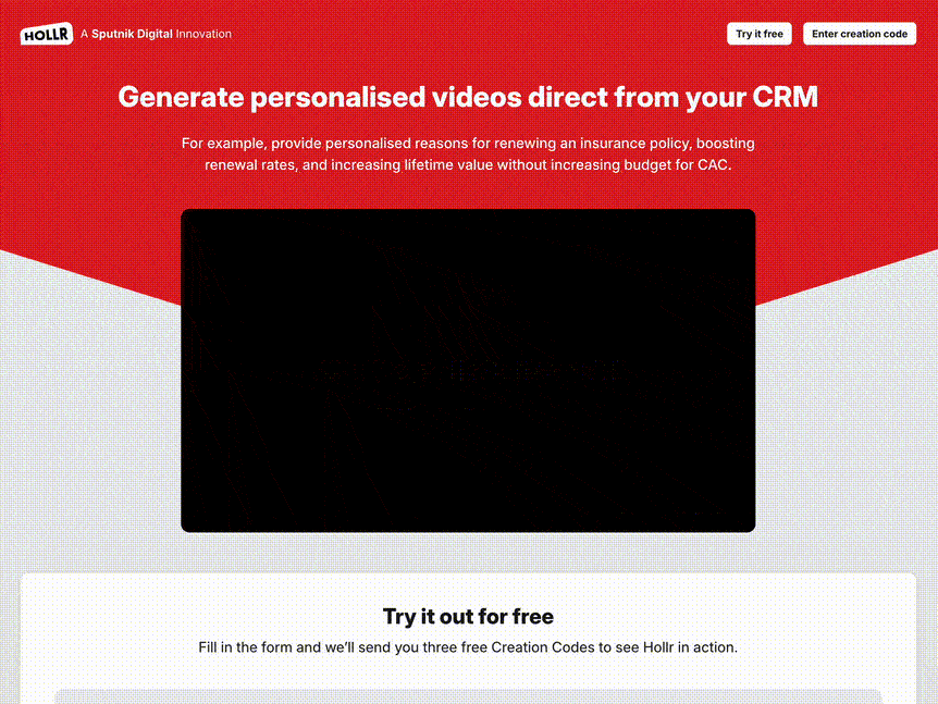 Hollr: Scalable AI-Powered Video Personalisation - Création de site internet