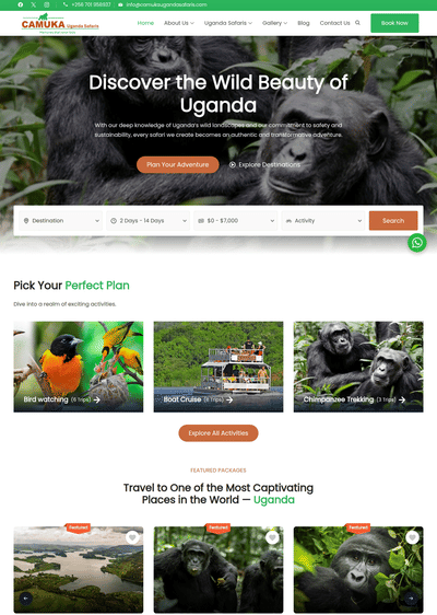 Web Design for Camuka Uganda Safaris - SEO