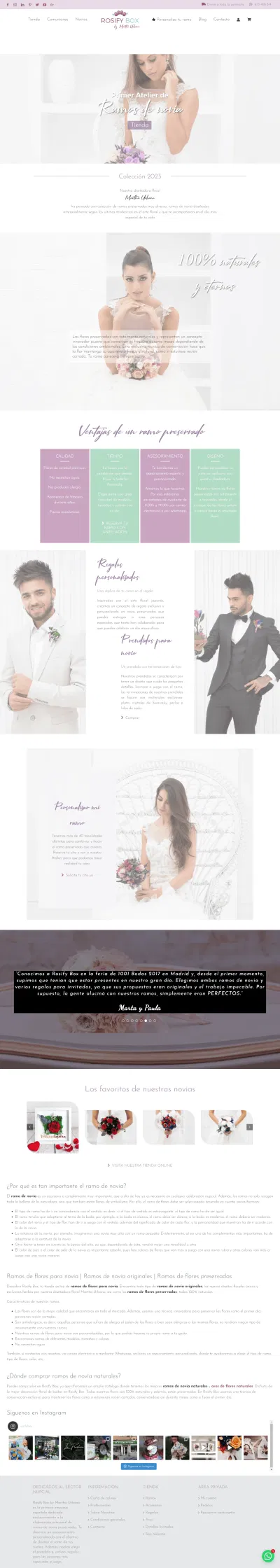 Desarrollo y diseño Web Rosify Box - E-commerce