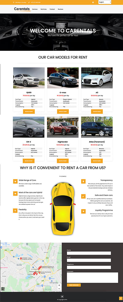 Car rentals company - Création de site internet
