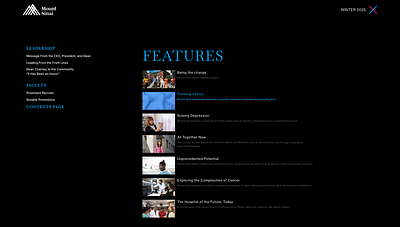 Website: Science and Medicine online magazine - Graphic Design