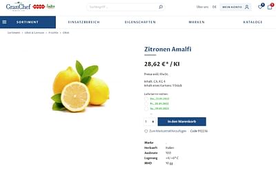 Grand Chef Premium Food Onlineshop by Wörndle - E-commerce