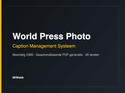 World Press Photo — Caption Management Systeem - Web Applicatie