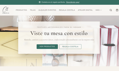Costela — Ecommerce para una marca textil de hogar - Creación de Sitios Web