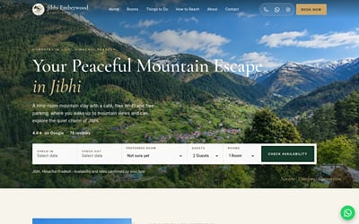 Jibhi Emberwood homestay website - Website Creation