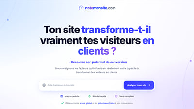 NoteMonSite.com | Analyse le potentiel de conversion de votre site web - Application web