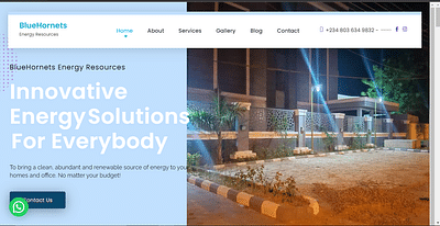 Bluehornets Energy Resources - Website Creation