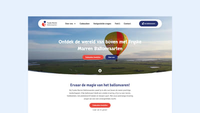 Nieuwe website Fryske Marren Ballonvaarten - Website Creatie