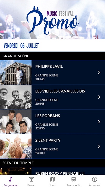 Music Festival Promo - Application mobile - Application mobile