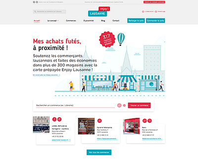 EnjoyLausanne: plateforme commerçants lausannois - Webseitengestaltung
