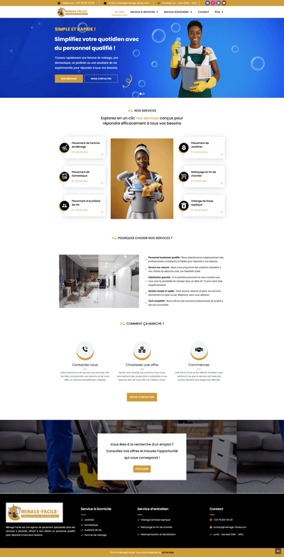 Ménage Facile - Website Creation