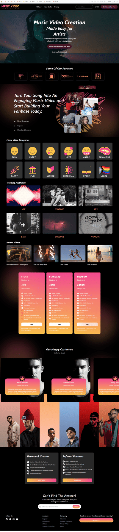 Music Video Editor - Web Application