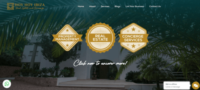 HoyHoyIbiza - A travel and realestate web portal for the tourists - Creación de Sitios Web