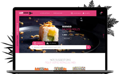 Lady Sushi - Stratégie de communication franchise - Creación de Sitios Web