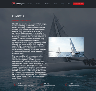 Client X (Google Ads, Paid Social Marketing) - SEO