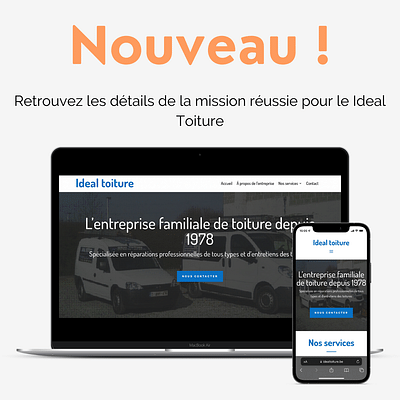 Site vitrine pour ideal toiture - Website Creation