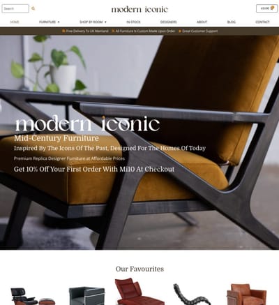 eCommerce Website For a Mid-Century Furniture Store - Digital Strategy