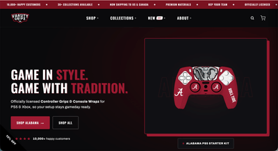 Varsity Gripz | Custom Shopify Design and Development - Website Creation