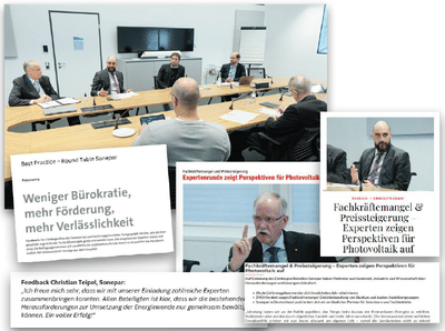 Expertenrunde zum Thema Photovoltaik - Öffentlichkeitsarbeit (PR)