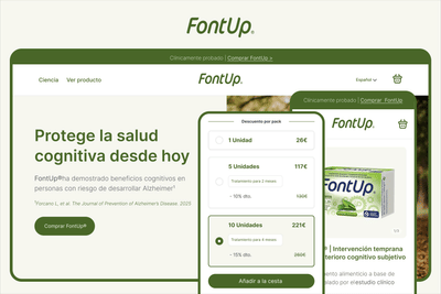 Diseño y desarrollo de tienda Shopify para laboratorio | FontUp® - Website Creation