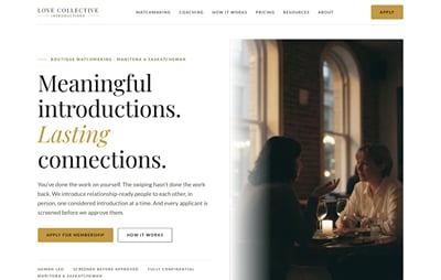 Love Collective: Matchmaker Website & Content - Website Creatie