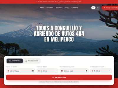 Sitio web con reservas — Turismo Conguillío Melipeuco - Website Creation