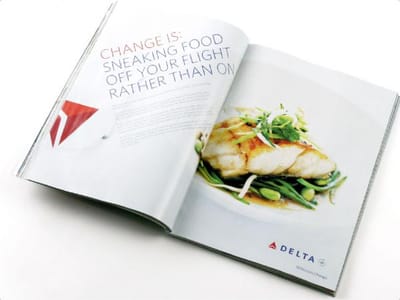 Sneaking food off your flight rather than on - Advertising