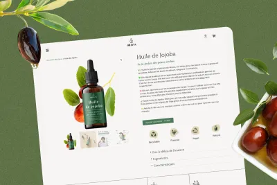 Identité, site web et packaging pour Oiliana - Webseitengestaltung