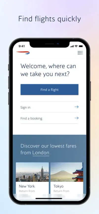 British Airways App - Ontwerp