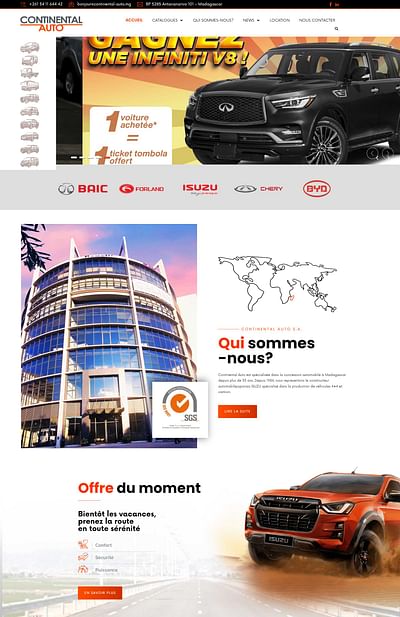 Refonte site web Continental Auto Madagascar - Website Creation