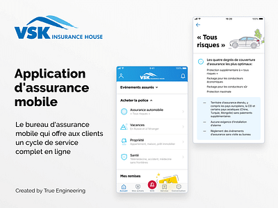 Application d’assurance mobile - Application mobile
