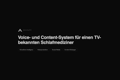 Voice- und Content-System für einen TV-bekannten Schlafmediziner - Video Production