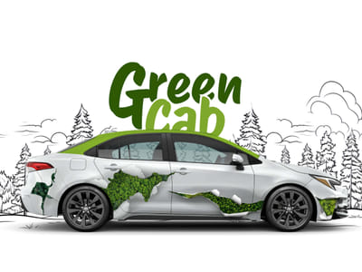 Car Design & Branding for Green Cab Taxi Service - Graphic Design