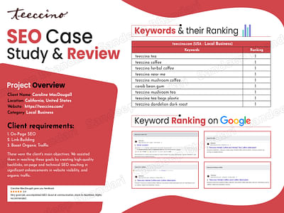 Teeccino's climb to the top - SEO