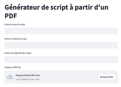 IA générative - PDF to Script - Application web