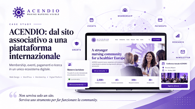 Acendio: dal sito associativo a una piattaforma internazionale - Creazione di siti web