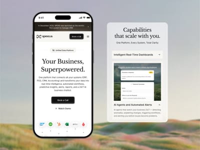 Spexs ai website design - Ergonomy (UX/UI)