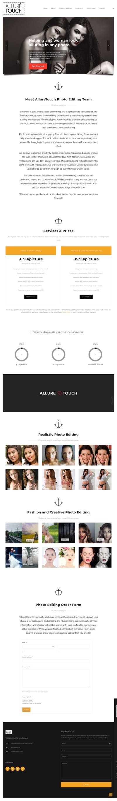 Sitio Web para agencia de retoque fotográfico - Website Creation
