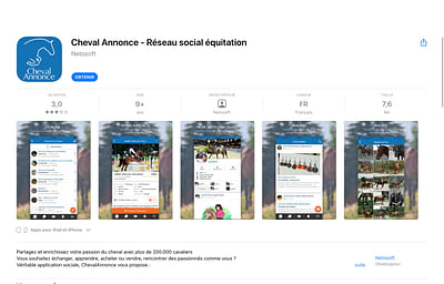 Application de réseau social dédié aux cavaliers - Application mobile