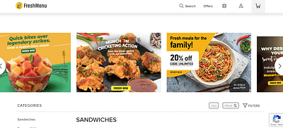 Fresh Menu - Food Ordering Website - Creazione di siti web