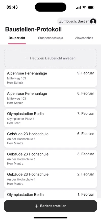 Bautagesberichte offline per App statt auf Papier - Mobile App