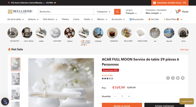 Boutique en ligne Shopify | Bella-Home.com - Website Creatie