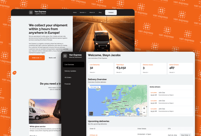 Van Express Website & Application - Webseitengestaltung