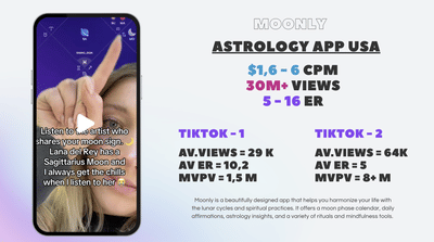 Moonly (Astrology App, USA) - Social Media