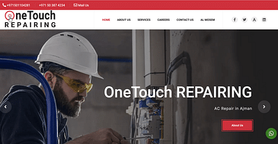 Website developed for Onetouch repairing Ajman - Ontwerp
