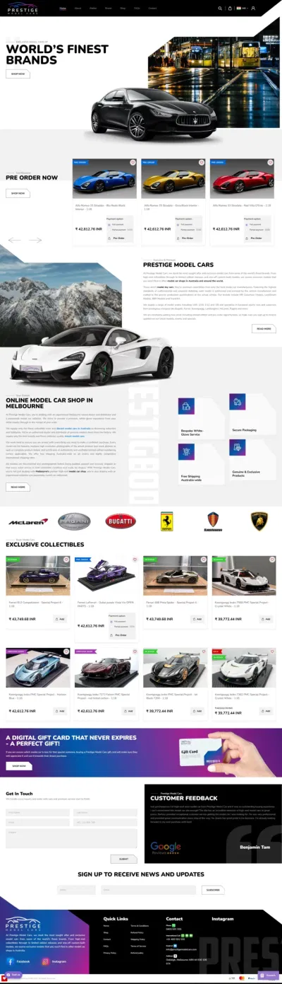 Website Design and SEO Services for Prestige Model Cars - Référencement naturel