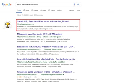 230% Increase in Conversions for SaladsUP - SEO