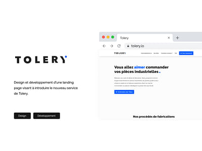 Tolery — Design landing page - Création de site internet